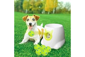 YEEGO DIRECT Dog Ball Thrower Launcher, Automatic Ball Thrower for Dogs, Interactive Dog Toys Indoor Outdoor with 6 Mini High Pinballs