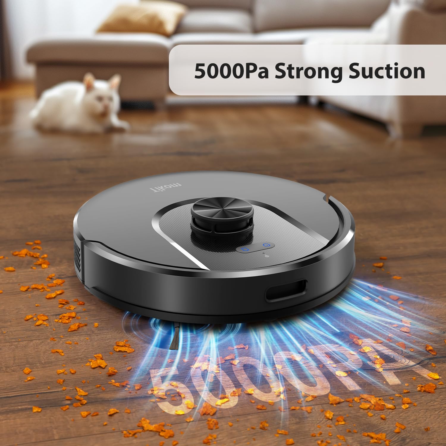 Tikom Robot Vacuum and Mop Combo, 5000Pa Suction, Smart Mapping, 45dB Robotic Vacuum Cleaner for Carpets, Pet Hair, Hardfloors (L8000 Pro) - Image 3