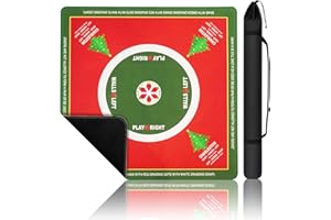 AZULHOME 2025 Christmas Mahjong Mat for Table(32" x 32"), No Creases Waterproof Mahjong Mat, Non-slip Noise Reduction Mahjong Table Cover, Game Mat for Mahjong, Poker, Card , Board Games, Dominos (Christmas)