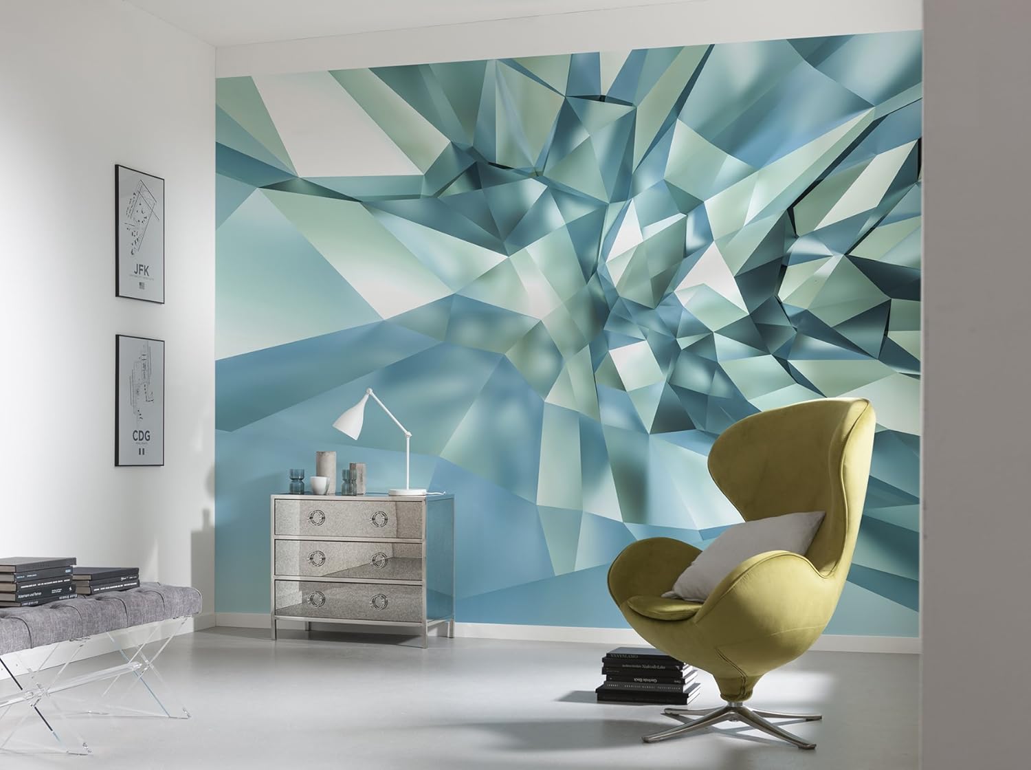 Komar Photo Wallpaper Paper 3D Crystal Cave 879, 8 Pieces, and Paste Size: 368 x 254 cm (W x H), Made in Germany, Bunt - Image 3