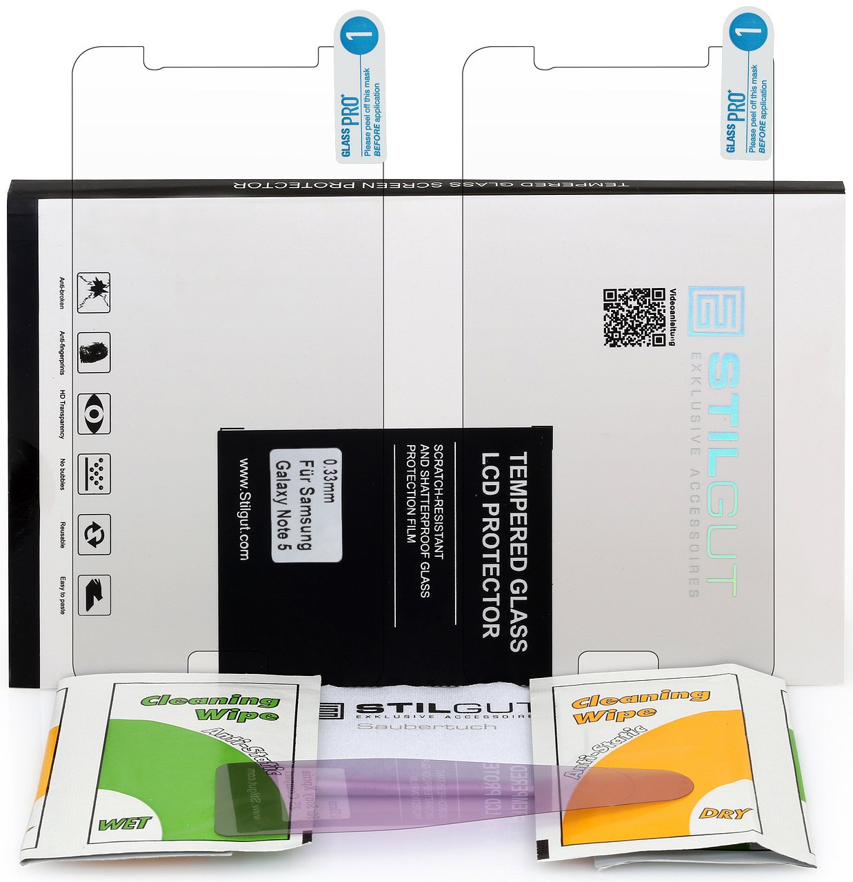 StilGut 2 x Protective Tempered Glass Screen Protector for Samsung Galaxy Note 5