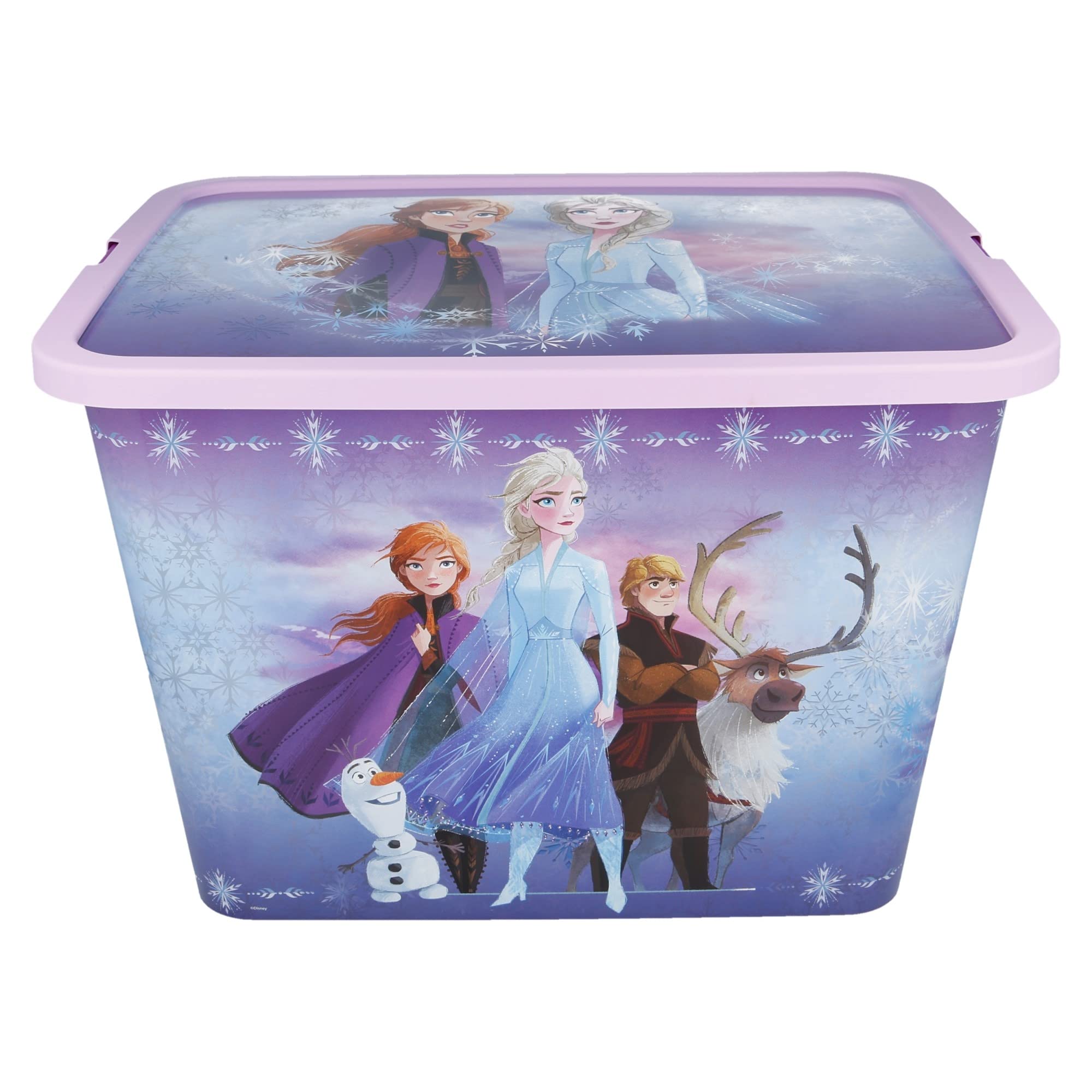 Stor Frozen II Storage Box Container with Click Lock Lid, For Kids, Bedroom, Playroom, Toys, BPA Free (7 Litre)