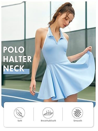 Rigolla Athletic Dress with Built in Shorts & Bra Polo Neck Workout Dress  for Tennis Golf Midi Backless Dresses for Women in Dubai - UAE | Whizz  Sports Bras
