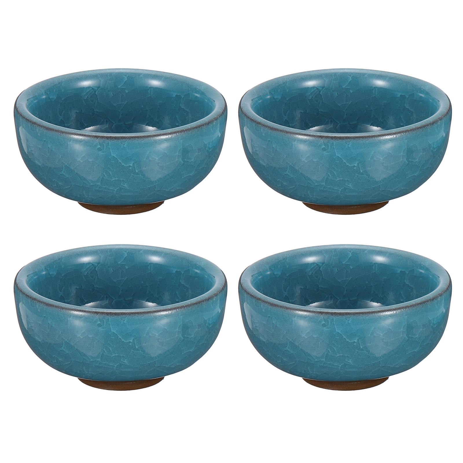 PATIKIL Chinese Calligraphy Ink Dish, 4 Pcs Painting Brush Rest Dish Multifunctional Japanese Ceramics Ink Water Plate for Calligraphy, Painting, Art Supplies, Light Blue