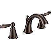 Moen Brantford Oil-Rubbed Bronze Two-Handle Widespread Bathroom Sink Faucet for 3-Hole Setups with Valve Included, TV6620ORB