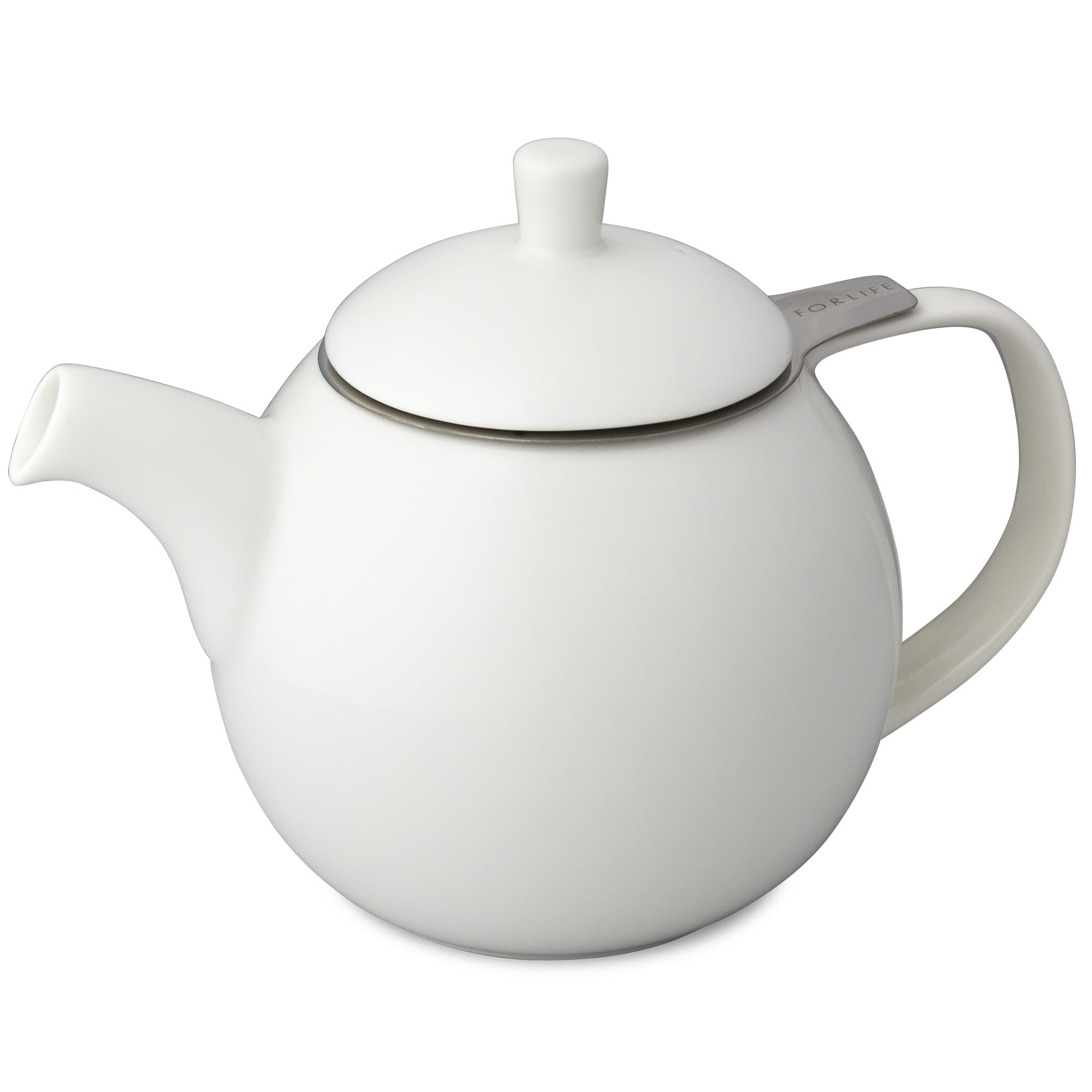 Forlife 519136 Teapot, Ceramic, White