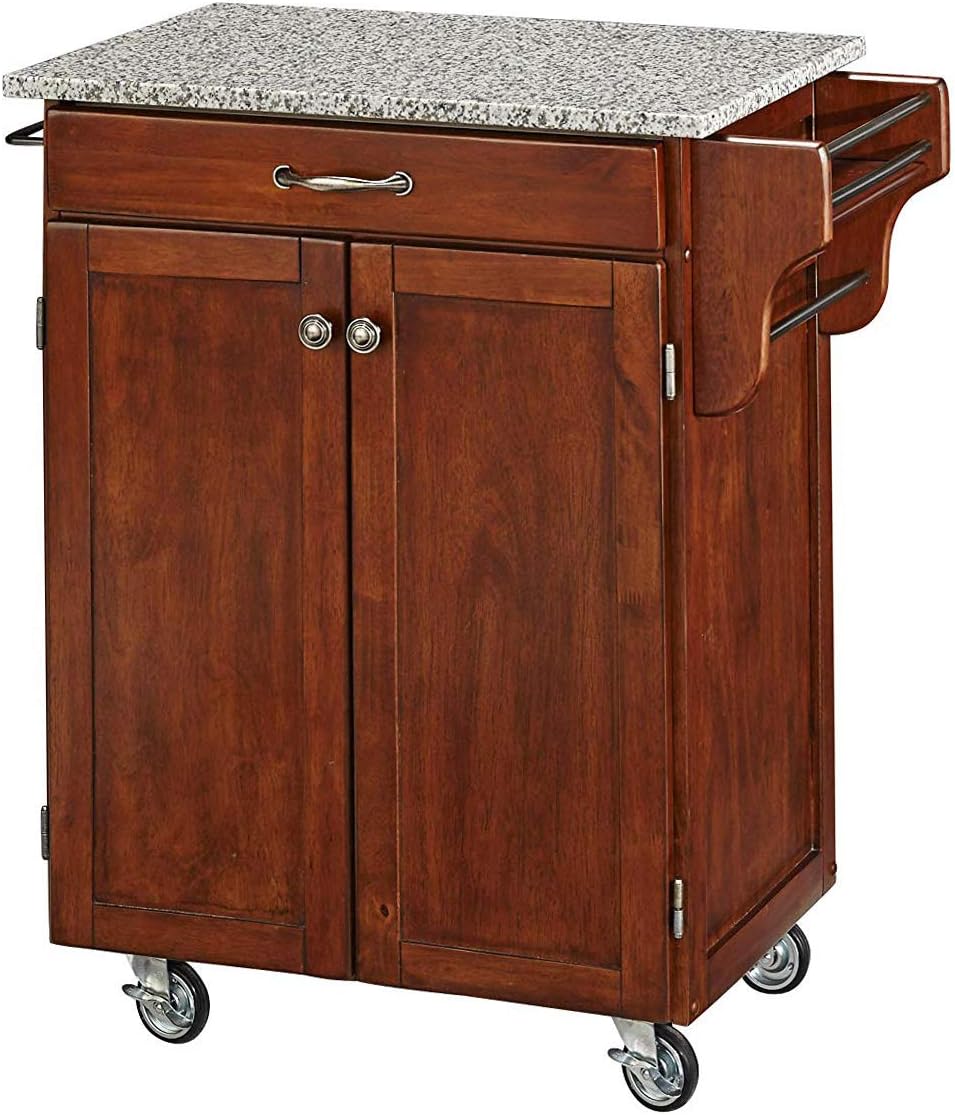 Best Large Kitchen Carts With Salt And Pepper Granite Tops