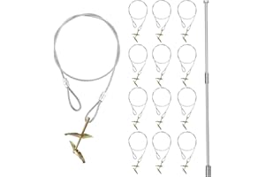 LARNORJE 12-Pack Ground Earth Anchors with Drive Steel Tool - 30" x 1/8" Cable Hook Anchors for Sheds, Greenhouses, Carports, Gazebos, Tents, Swing Sets, and More (Double Layer 12pcs)