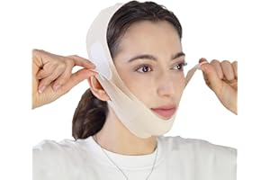 ADRUITE V Line Lifting Mask Chin Strap for Sleeping, Face Lifting Strap, Chin Strap, V Line Mask, Jawline Shaper, Jaw Strap, Double Chin Reducer,Face Lift Tape & Snoring Solution (Beige)