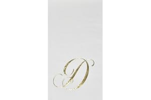 Gift Boutique 100 Gold Monogram Guest Napkins Letter D Disposable Paper Pack Elegant Metallic Golden Foil Dinner Hand Napkin for Bathroom Powder Room Wedding Holiday Baby Shower Decorative Towels