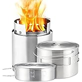 Solo Stove Campfire 2 Pot Set Combo - 4+ Person Wood Burning Camping Stove | Outdoor Kitchen Kit for Backpacking Camping Surv