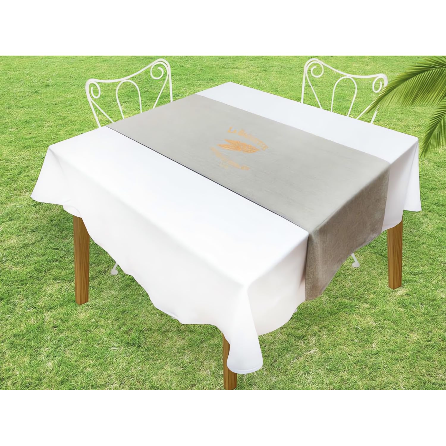 Soleil d'Ocre Table Runner Cotton 40 x 140 cm Grey