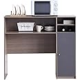 FUNROLUX Modern Kitchen Pantry Sideboard with Shelves, Folding Table Storage, Microwave Cabinet for Dining Room, Living Room (Grey)