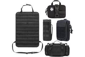 VIIDOO Molle Seat Back Organizer, Tactical Seat Covers, Molle Tactical Vehicle Organizers Panel Car Seat Covers Protector Black