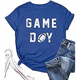 Game Day Tshirt Woman Sunday Funday Shirts Vintage Football Shirt Funny Baseball Graphic Tee Tops