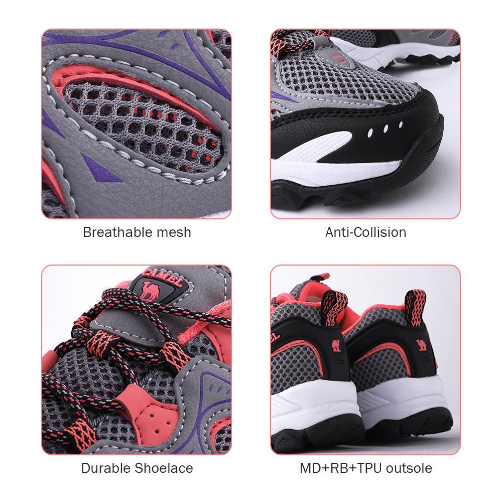 Camel Men/Women Hiking Shoes Lightweight Non-Slip Mesh Boots Trail Running Sneaker 8US 39 Grey/Pink