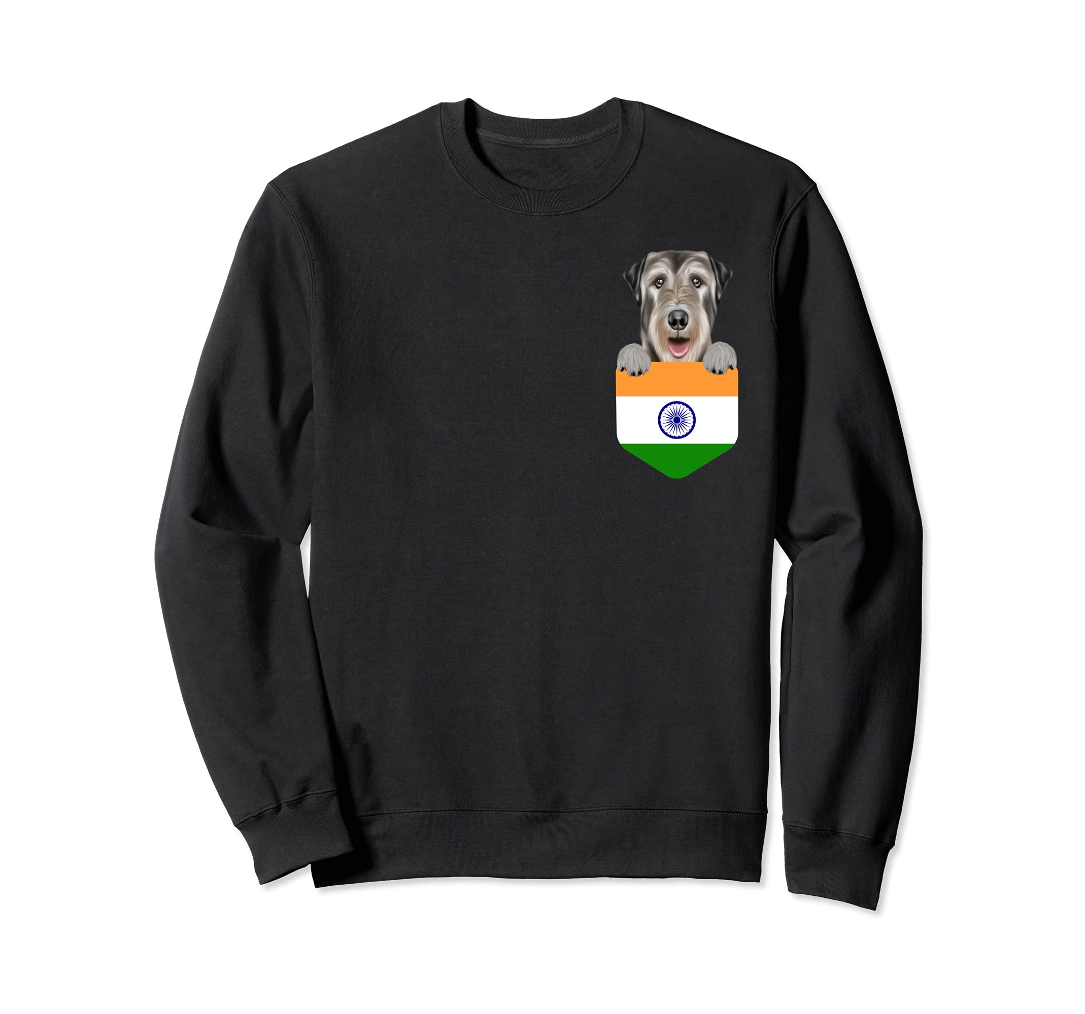 India Flag Irish Wolfhound Dog In Pocket Sweatshirt