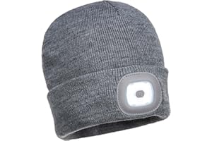 Portwest B029 Beanie LED Head Lamp USB Rechargeable Gray