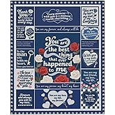 AXORIMENSA Unique Romantic Gift for Husband – Sentimental Flannel Throw Blanket 60"x51", Perfect Anniversary Birthday Valentines Idea from Wife