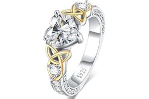 LOIPURI Moissanite Promise Rings for Her, 2CT D Color VVS1, Heart Shaped Celtic Knot, 925 Sterling Silver Engagement Wedding Anniversary Valentines Promise Gift with Certificate