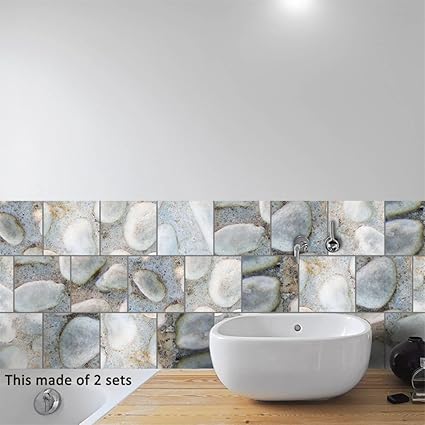 Amazon Com Gandecor 3d Cobblestone Pattern Wall Art Decor Tiles