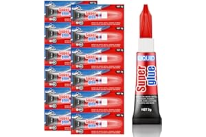 ALECPEA Super Glue, 12-Pack Single-Use Tubes 3 Gram Each, Super Fast, Liquid & Strong Adhesive Superglue, Glue for Hard Plastics, DIY Craft, Ceramics, Frame, Leather, Metal Etc
