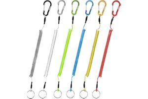 Booms Fishing T04 Fishing Lanyards Fishing Tool/Pole Safety Coil Lanyard Retractable Wire Inside Tup Cover