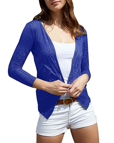 Huiyuzhi Women's Summer Crochet Cardigan Sweaters Lightweight Thin