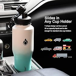SENDESTAR Water Bottle 32oz,2 Lids(Straw lid),Wide