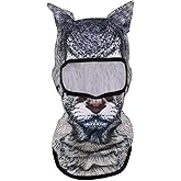 Mikovivi Cat Ski Balaclava Mask with Ears, 3D Funny Animal Shiesty Mask for Raves Music Festivals Skiing Outdoor Activities H