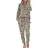Ekouaer Pajamas Women's Long Sleeve Sleepwear with Long Pants Soft Loungewear Pj Set S-XXL