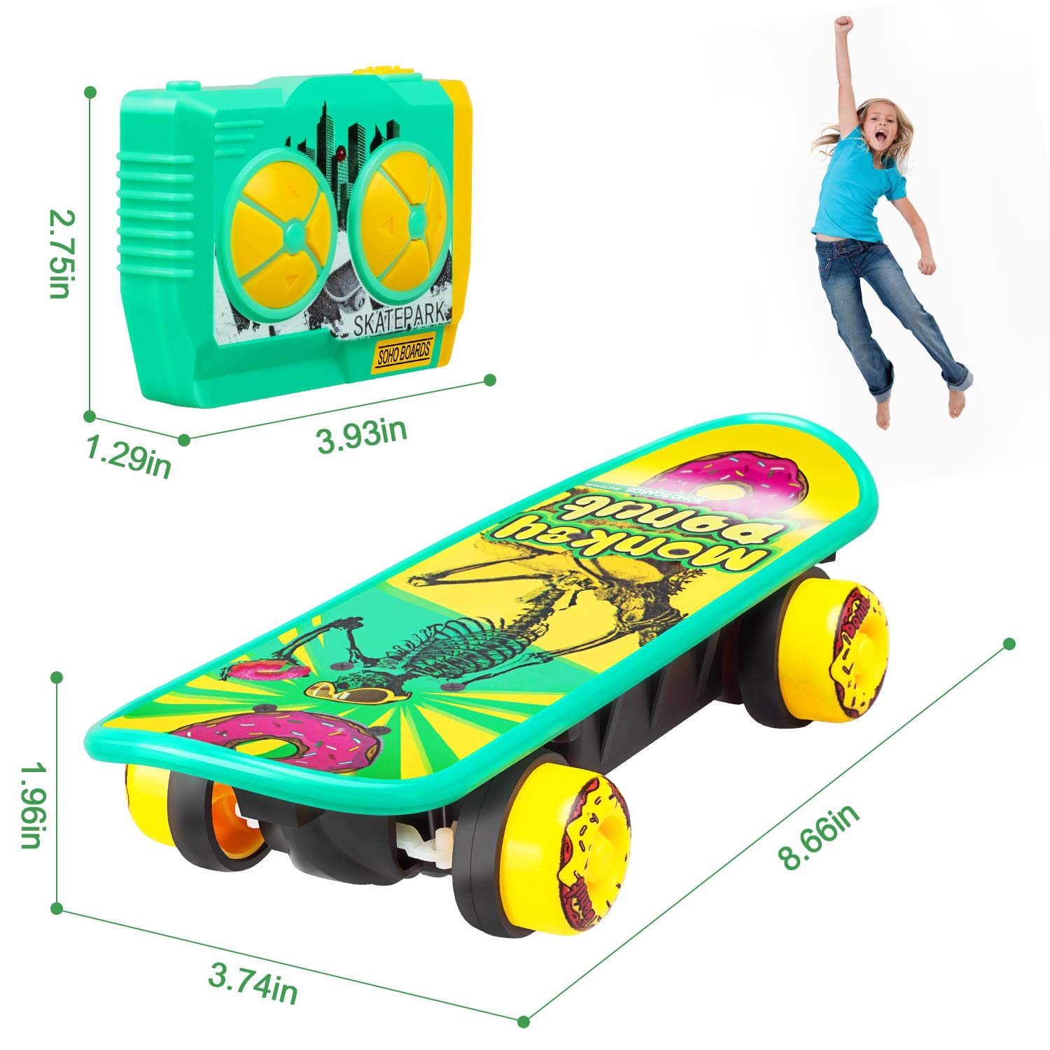 Novelty Design Remote Control Skateboard Toy with 4Sided Pyramid