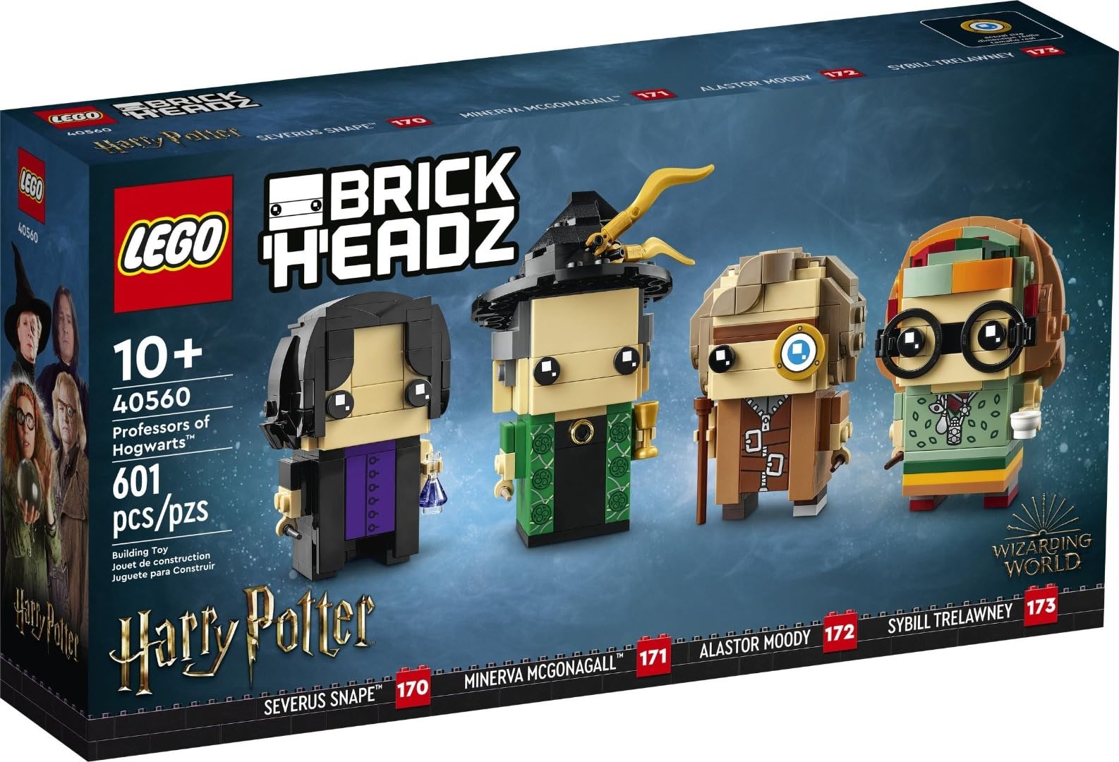 LEGO 40560 Brickheadz Harry Potter Professor of Hogwarts Including Buildable Models of Professor Snape (170), Professor McGonagall (171), Professor Moody (172), Professor Trelawney (173) 601 Pieces