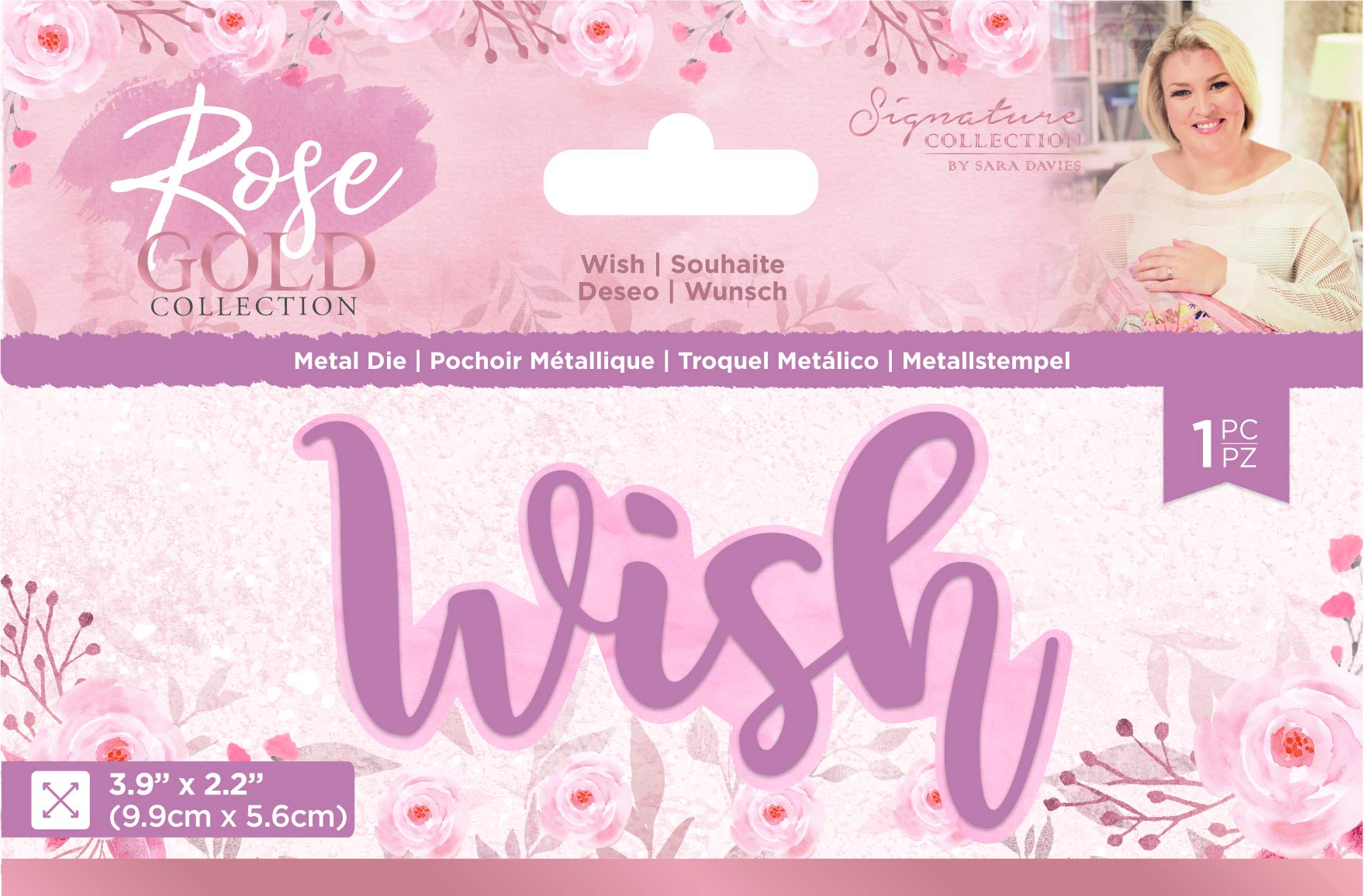 Sara Signature Rose Gold Collection-Metal Die-Wish, Silver, One Size