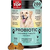 Probiotics for Dogs Gut Digestive Health Probiotic Chew for Dogs Digestive Enzymes Relieve Diarrhea Immunity Oral Problems Itching Constipation Prebiotics Dog Probiotics 200 Tablets Chicken Flavor