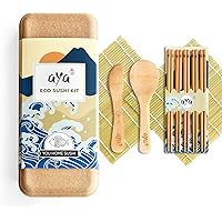 Sushi Making Kit - Original Aya Eco Sushi Kit - All Natural Eco-friendly - Biodegradable Bamboo - 2 Sushi Mats - 5 Pairs…