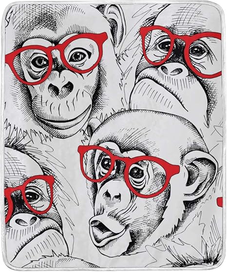 Amazon Com Tropicallife Animal Monkey Cartoon Pattern Print Throw Blanket Soft Velvet Microfiber Gift Blankets 50 X 60 Inch All Season Decorative For Baby Kids Girls Adult Women Men Home Kitchen
