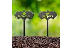 RealSteel - Seed & Plant Markers - Indoor/Outdoor Herb Garden Stakes - Elegant Fruit/Vegetable Seed Labels - Durable Plant Tags for Pots - Classy Design for Farmhouse/Greenhouse (Tomatoes)