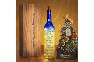 Healemo 2024 Unique Christmas Gifts for Women - Friendship Gifts for Women, Wine Bottle Lights with Cork, Birthday Friendship Gift Ideas for Women Who Have Everything Girls Boys (Blue)