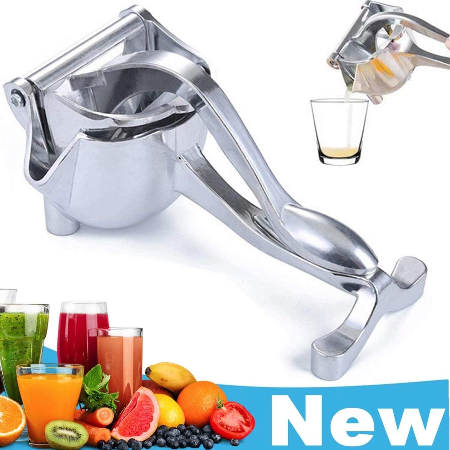 Premium Stainless Steel Manual Juicer, Healthy Alloy Fruit Hand Squeezer, Easy Use Heavy Duty Citrus Lemon Orange Juicer Manual Fruit Press Squeezer Fruit Juicer Extractor Tool