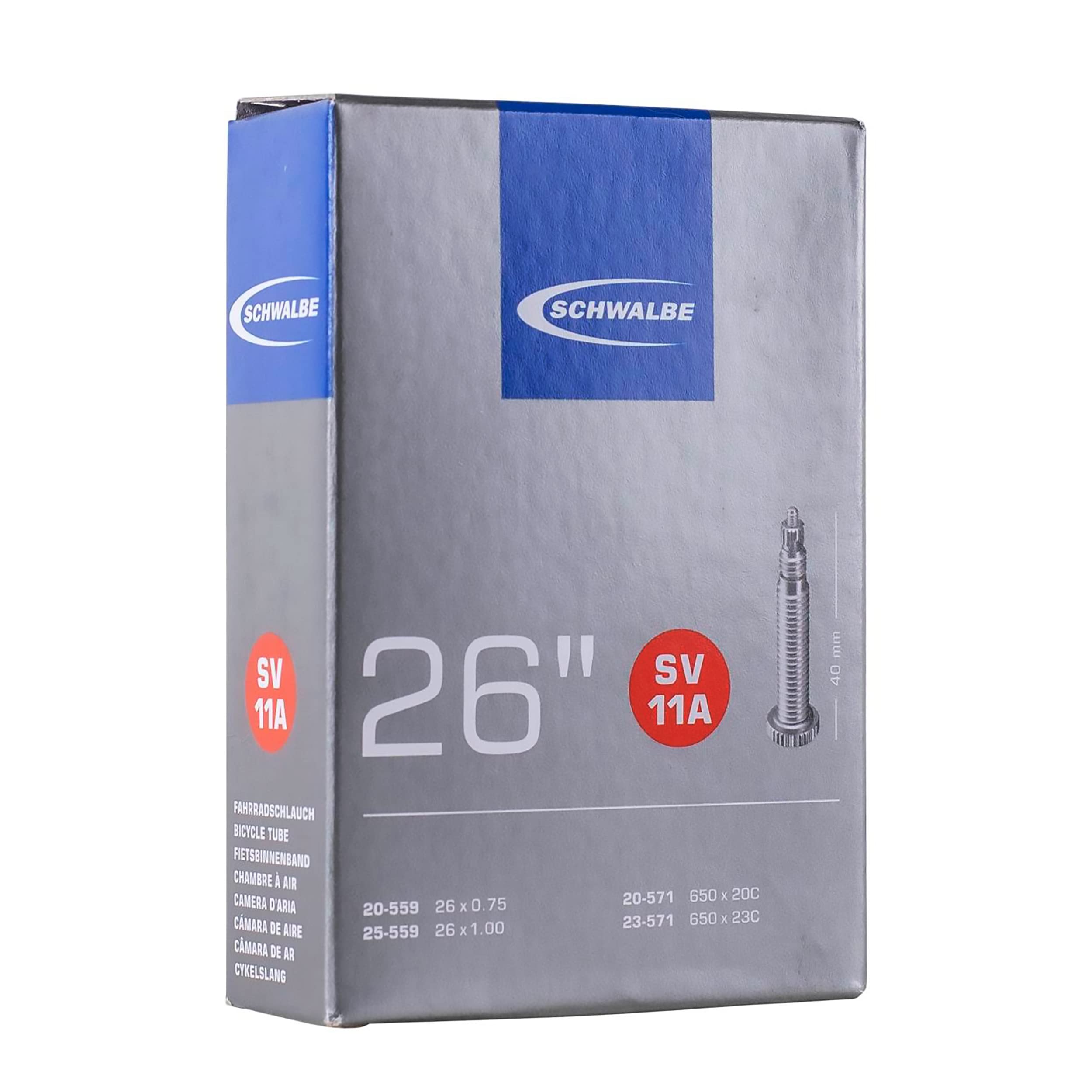 Schwalbe STUSV11A Inner Tube - Black, 26 x 1.00/1.5 Inch