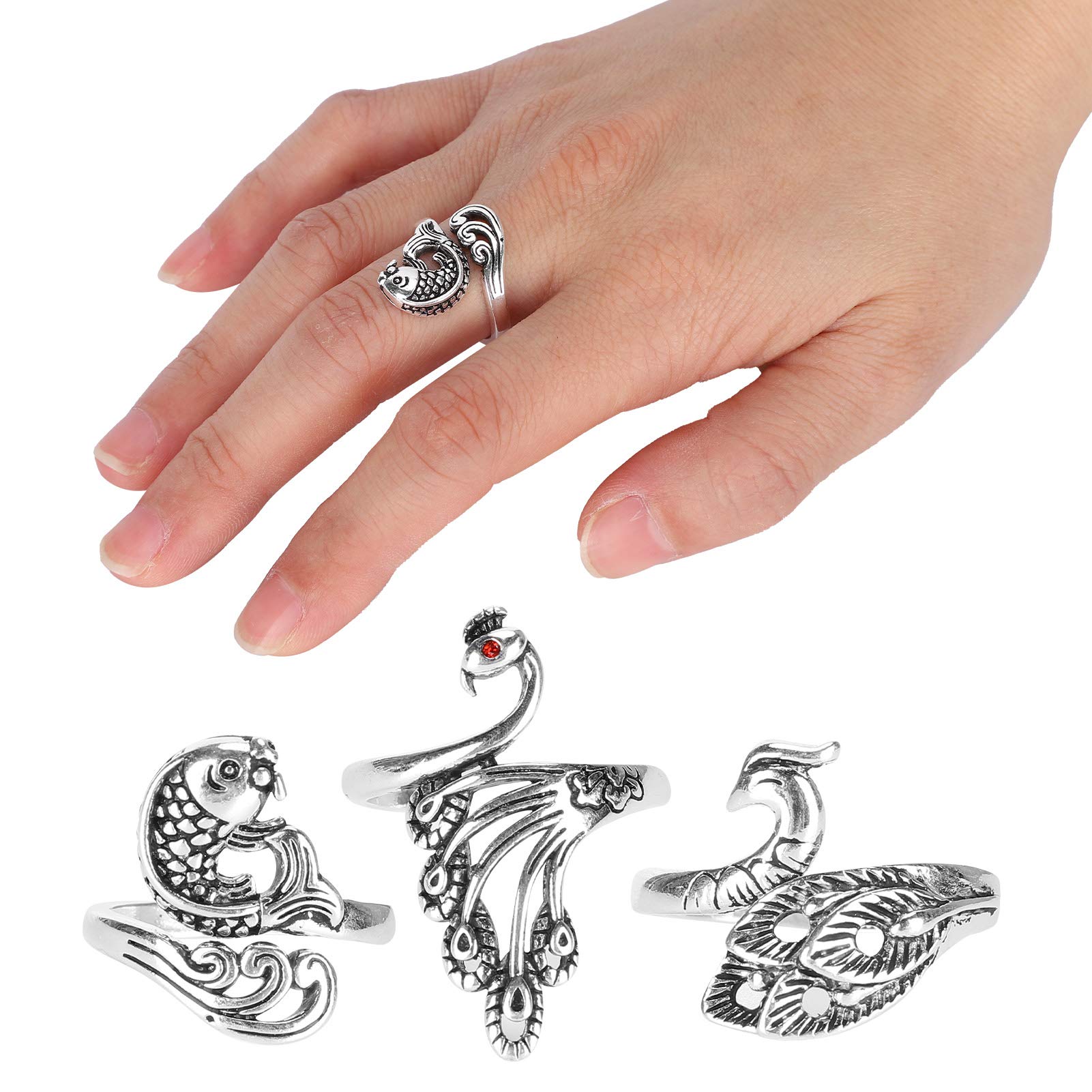 3Pcs Crochet-Hooks Adjustable Knitting Loop Ring Crochet Loops Yarn Guide Finger Holder Sewing Tools