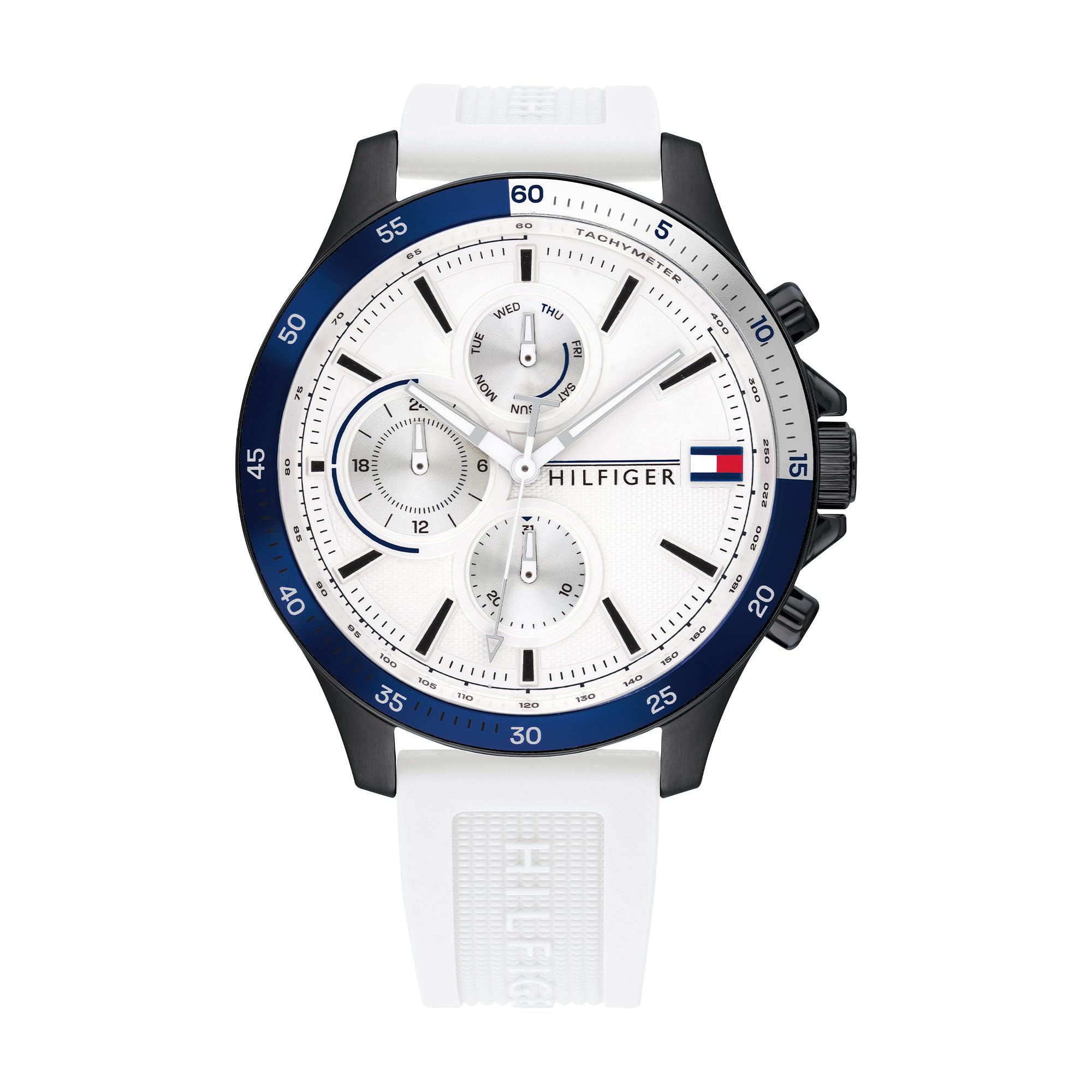 Tommy Hilfiger Analogue Multifunction Quartz Watch for Men with White Silicone Bracelet - 1791723