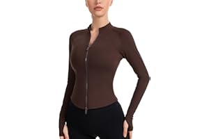 Nyvalle Women's Workout Jacket Lightweight Full Zip Running Track Jacket Slim Fit Athletic Tops with Thumb Holes