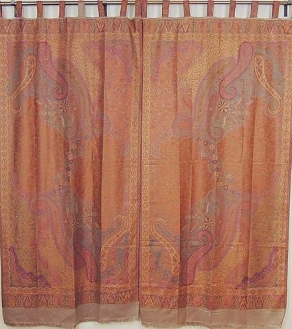 Indian Inspired Curtains Paisley Woven Ethnic Decor Living Room