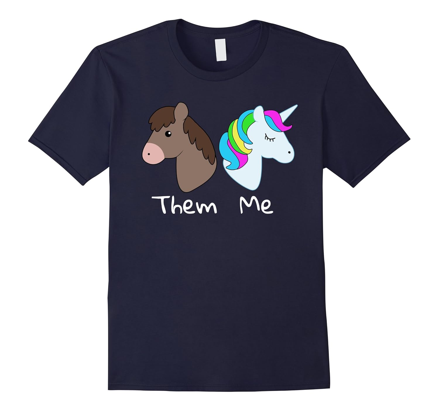 Cute Them VS Me Unicorn Tshirt-Rose