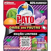 Pato Desodorizador Sanitário Gel Adesivo 2 Refis Game das Frutas, Limpeza Banheiro, 12 Discos
