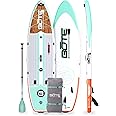 Bote 11' FT 6" Breeze Aero Inflatable Stand Up Paddle Board, MAGNEPod Compatible Blow Up iSUP Great for Adults Kids Family Travel Friendly Multiple Sizes Color Options