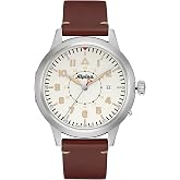 Alpina Men's Startimer Swiss Automatic 3-Hand Stainless Steel Case with Brown Leather Strap Watch, Silver-White Dial (Model: AL-525WBG4SH6)
