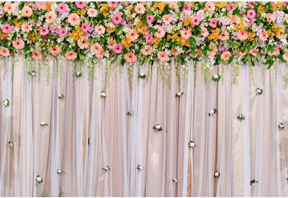 CSFOTO 10x7ft Wedding Backdrop Flowers
